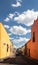 Narrow street in Queretaro Mexico