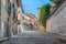 a narrow street at real sitio de San Ildefonso in Spain