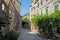 Narrow street in town of Risan, Montenegro