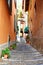 Narrow street in Varenna, lake Como, Italy