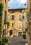 Narrow streets and colorful historic houses of old town with Rue de la Place Vieille street in medieval resort of Vence in France