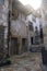 Narrow streets of the fishing village of Lastres, Asturias, Spain, with the typical cobblestone streets and stairways