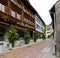 Narrow streets with historic houses in the old town of the city of Rapperswil