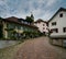 Narrow streets with historic houses in the old town of the city of Rapperswil