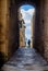 Narrow streets in the medieval town of Pienza, Tuscany