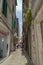 Narrow streets of old city in Split, Croatia