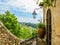 Narrow streets surrounded by medieval walls. Saint-Paul de Vence, France