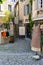 Narrow streets with various galleries and shops in Gordes , Provance