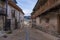 Narrow streets in Villafranca del Bierzo, sample of popular architecture in stone Leon, Spain