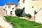 Narrow streets and white houses of Azenhas do Mar in Portugal