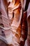 Narrow striped slot canyon walls.