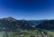 Narrow thoroughfare gap in the mountains and valleys of the Swiss Alps