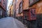 Narrow traditional streets of Stockholm
