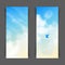 Narrow vertical vector banners with realistic beige-blue sky