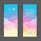 Narrow vertical vector banners with realistic pink-blue sky