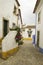 Narrow village streets of Obidos founded by the Celts in 300 BC, Portugal