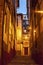 Narrow Walking Street Hotels Evening Albaicin Granada Andalusia