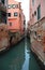 Narrow waterway in Venice in Italy