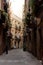 The narrow, winding alleys of El Born, Barcelona, are filled with colorful,