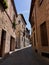 A narrow winding laneway in the medieval city of Toledo Spain