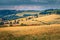 Narrow winding rural road with cypresses in Tuscany, Italy, Europe