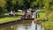 Narrowboat in Lock, Worcester and Birmingham Canal.