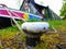 A narrowboat tied to a mooring bollard