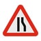 Narrowing right road icon, flat style.