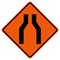 Narrowing Of The Road Traffic Symbol Sign Isolate on White Background,Vector Illustration