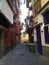 The narrowing street in Pozzuoli  Italy.