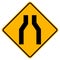 Narrowing Traffic Road Sign,Vector Illustration, Isolate On White Background Label .EPS10