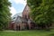 Narthex called paradise at the Luebeck cathedral built with open arcades in brick architecture, idyllically situated between old