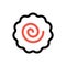 Narutomaki or kamaboko surimi vector outline icon