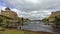 NARVA, ESTONIA - 29 SEPTEMBER 2017:Hermann castle in Narva and Ivangorod fortress near border bridge of Estonia and Russia