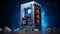 Nasa Themed Pc Case With Blue Lights And Intricate Details
