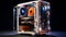 Nasa Themed Pc Case With Transparent Design And Orange Fans