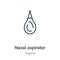 Nasal aspirator outline vector icon. Thin line black nasal aspirator icon, flat vector simple element illustration from editable
