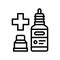 nasal or eye drops homeopathy line icon vector illustration
