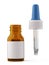 Nasal or eye drops template bottle with open pipette