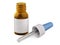 Nasal or eye drops template bottle with pipette - front view