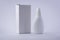 Nasal spray bottle with box mockup template, plastic container isolated in neutral background