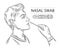 Nasal swab probe icon. Medical coronavirus testing. Doctor makes DNA or PCR test virus Covid-19. Laboratory analysis. Vector