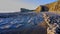 Nash Point headland in golden hour light