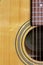 Nashville Acoustic Guitar Sound Hole and strings with detail of wood grain