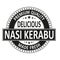 Nasi kerabu black premium quality delicious made fresh isolated square rubber stamp tag