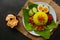 nasi kuning or yellow rice or tumeric rice is traditional food from asia