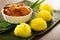 Nasi Kunyit also known as Turmeric Glutinous Rice. Normally eaten with dry curry chicken