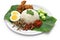 Nasi lemak, coconut milk rice, malaysian cuisine