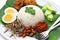 Nasi lemak, coconut milk rice, malaysian cuisine