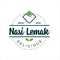 Nasi Lemak means cooked rice logo vector